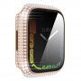 Carcasă acoperită cu pietre sticlă securizată pentru Apple Watch 45 mm - roz-auriu