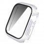 Carcasă acoperită cu pietre sticlă securizată pentru Apple Watch 45 mm - argintiu