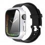 Carcasă acoperită cu pietre sticlă securizată pentru Apple Watch 45 mm - argintiu