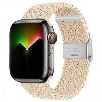 Curea din nailon cu buline colorate pentru Apple Watch 42mm / 41mm / 40mm / 38mm - bej