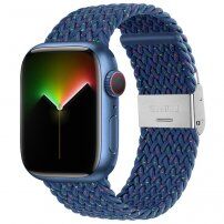 Curea din nailon cu buline colorate pentru Apple Watch 42mm / 41mm / 40mm / 38mm - albastru închis