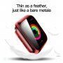 Carcasă transparentă cu sticlă securizată pentru Apple Watch 42mm - roșu