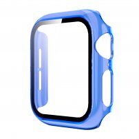 Carcasă transparentă cu sticlă securizată pentru Apple Watch 40mm - albastru