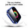 Carcasă transparentă cu sticlă securizată pentru Apple Watch 40mm - albastru