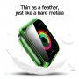 Carcasă transparentă cu sticlă securizată pentru Apple Watch 40mm - verde neon