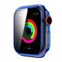 Carcasă transparentă cu sticlă securizată pentru Apple Watch 44mm - albastru
