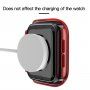 Carcasă transparentă cu sticlă securizată pentru Apple Watch 44mm - roșu