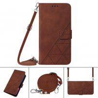 Carcasă flip cu curea în stil crossbody pentru iPhone 11 - maro
