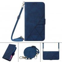 Carcasă flip cu curea în stil crossbody pentru iPhone 13 Pro Max - albastru