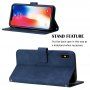 Carcasă flip cu curea în stil crossbody pentru iPhone X / XS - albastru
