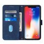 Carcasă flip cu curea în stil crossbody pentru iPhone X / XS - albastru