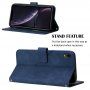 Carcasă flip cu curea în stil crossbody pentru iPhone XR - albastru