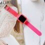 Carcasă cu curea transparentă pentru Apple Watch 45mm / 44mm / 42mm - roz neon