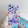 Husă de protecție din plastic moale pentru iPhone 11 Pro - flori mov