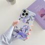 Husă de protecție din plastic moale pentru iPhone 13 Pro Max - flori mov