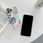 Husă de protecție din plastic moale pentru iPhone 13 Pro Max - flori mov