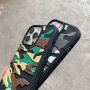 Husă de protecție cu model de camuflaj pentru iPhone 13 Pro - verde