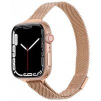 Curea metalică subțire pentru Apple Watch 42mm / 41mm / 40mm / 38mm - roz-auriu