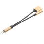 Reducţie de la conector lightning, pentru audiţie muzicală şi încărcare simultană pentru iPhone - auriu