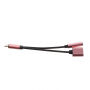 Reducţie de la conector lightning, pentru audiţie muzicală şi încărcare simultană pentru iPhone - roz-auriu