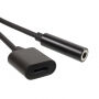 Reducţie de la conector lightning, pentru audiţie muzicală şi încărcare simultană pentru Apple iPhone - negru