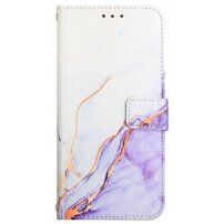 Carcasă flip marmură din piele PU pentru iPhone 11 Pro Max - violet