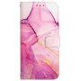 Carcasă flip marmură din piele PU pentru iPhone X / XS - fucsia