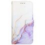 Carcasă flip marmură din piele PU pentru iPhone X / XS - violet
