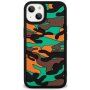 Husă de protecție cu model de camuflaj pentru iPhone 13 - portocaliu