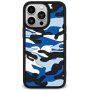 Husă de protecție cu model de camuflaj pentru iPhone 13 Pro Max - albastru