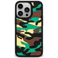 Husă de protecție cu model de camuflaj pentru iPhone 13 Pro Max - verde