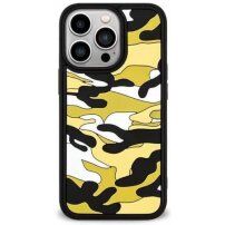 Husă de protecție cu model de camuflaj pentru iPhone 13 Pro Max - galben