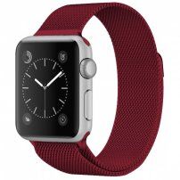 Curea metalică milanese loop pentru Apple Watch Ultra 49mm / 46mm / 45mm / 44mm / 42mm - vișiniu