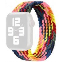 Curea din nailon cu model împletit pentru Apple Watch 42mm / 41mm / 40mm / 38mm - L - curcubeu închis