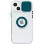 Curea magnetică din piele cu detalii metalice pentru iPhone 13 - petrol