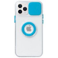Curea magnetică din piele cu detalii metalice pentru iPhone 13 Pro Max - albastru