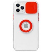 Curea magnetică din piele cu detalii metalice pentru iPhone 13 Pro Max - roșu