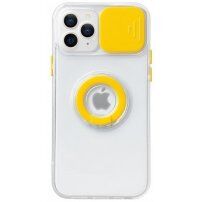 Curea magnetică din piele cu detalii metalice pentru iPhone 13 Pro Max - galben