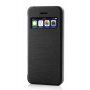 Husă flip cu fereastră, pentru iPhone SE (2016) / 5 / 5S - negru