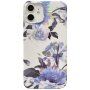 Husă de protecție din plastic moale pentru iPhone 12 / 12 Pro - flori mov