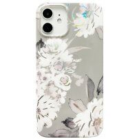 Husă de protecție din plastic moale pentru iPhone 11 - flori roz