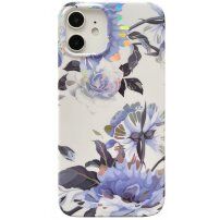 Husă de protecție din plastic moale pentru iPhone 11 - flori mov
