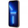 Guess 4G Saffiano Double Card husă cu buzunar pentru carduri pentru iPhone 13 Pro Max - maro