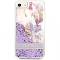 Guess Liquid Glitter Flower husă pentru iPhone 7 / 8 / SE (2020/2022) - violet