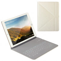 Husă cu tastatură ultra subţire, pentru Apple iPad Air / Air 2 / iPad 9,7" (2017 / 2018) - alb