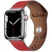 Curea de piele cu prindere cu ac pentru Apple Watch 42mm / 41mm / 40mm / 38mm - roșu
