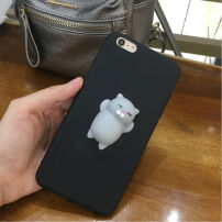 Carcasă de protecţie, cu pisică 3D, pentru Apple iPhone 6 / 6S - negru