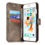 Husă flip 2 în 1, detaşabilă, din pile artificială, pentru Apple iPhone 6 / 6S - maro
