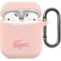 Lacoste Glossy Printing Logo husă silicon pentru AirPods 1 / 2 - roz