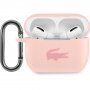 Lacoste Glossy Printing Logo husă silicon pentru AirPods Pentru - roz